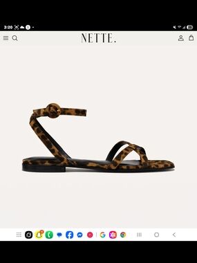 Leopard Print Ankle-Strap Flat Sandal